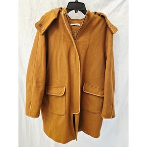 Sessùn San Juan Camel Wool Blend Hooded Coat Jacket Women Size L French